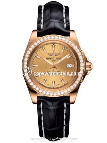 Breitling Galactic 32 Sleek Edition Rose Gold / Diamond / Golden Sun / Croco H7133053.H549.777P Breitling Galactic 32 Sleek Edition Rose Gold / Diamond / Golden Sun / Croco H7133053.H549.777P