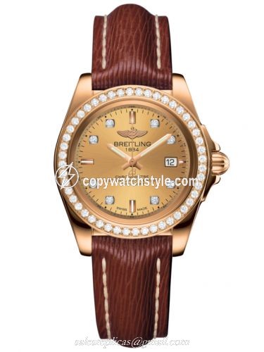 Breitling Galactic 32 Sleek Edition Rose Gold / Diamond / Golden Sun Diamond / Sahara H7133053.H550.211X