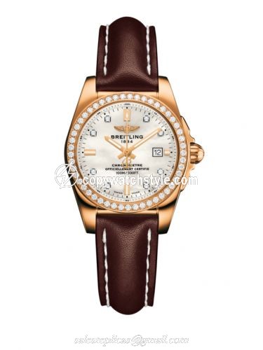 Breitling Galactic 29 Rose Gold / Diamond / Pearl Diamond / Calf H7234853.A792.484X Breitling Galactic 29 Rose Gold / Diamond / Pearl Diamond / Calf H7234853.A792.484X