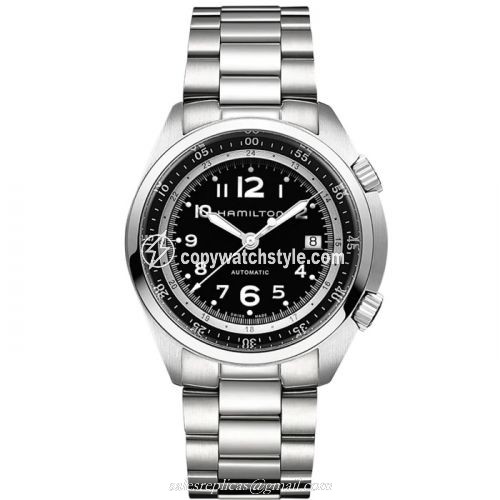 Hamilton Khaki Pilot Pioneer Auto Stainless Steel / Black / Bracelet H76455133
