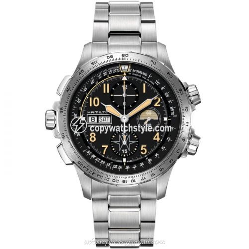 Hamilton Khaki Aviation X Wind Day Date Auto Chrono / Bracelet H77796135