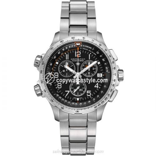Hamilton Khaki Aviation X-Wind GMT Chrono Quartz Black / Bracelet H77912135 Hamilton Khaki Aviation X-Wind GMT Chrono Quartz Black / Bracelet H77912135