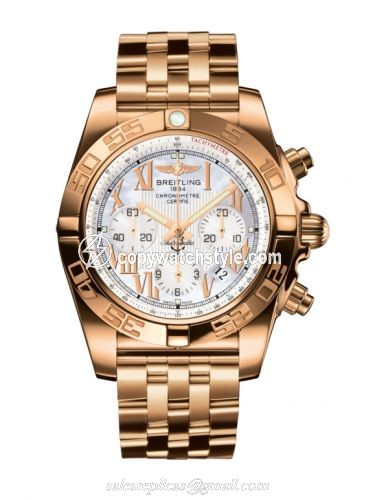 Breitling Chronomat 44 Rose Gold / Pearl Roman / Bracelet HB011012.A693.375H Breitling Chronomat 44 Rose Gold / Pearl Roman / Bracelet HB011012.A693.375H