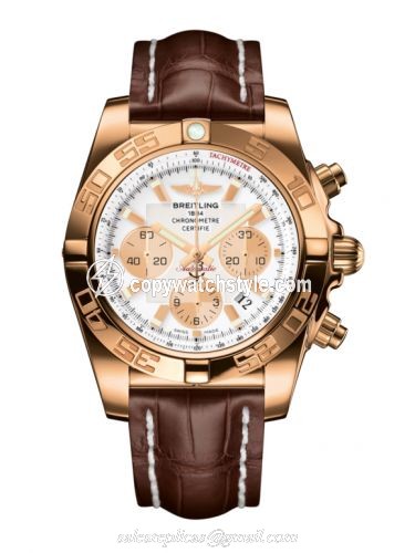 Breitling Chronomat 44 Rose Gold / Antarctica White / Croco HB011012.A696.739P Breitling Chronomat 44 Rose Gold / Antarctica White / Croco HB011012.A696.739P