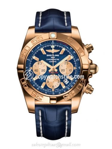 Breitling Chronomat 44 Rose Gold / Metallica Blue / Croco HB011012.C790.731P Breitling Chronomat 44 Rose Gold / Metallica Blue / Croco HB011012.C790.731P