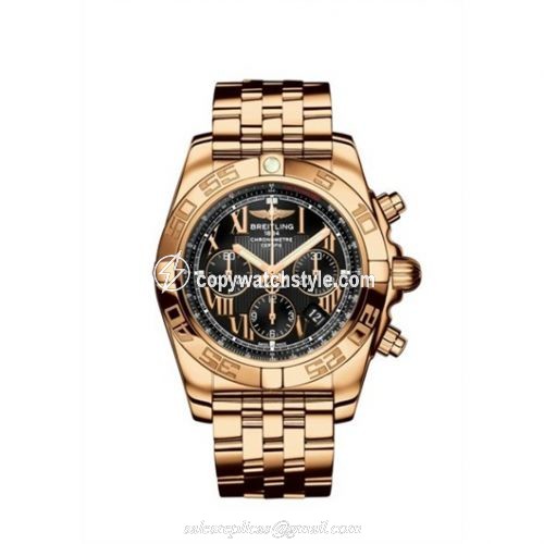 Breitling Chronomat 44 Rose Gold / Onyx Black Roman / Bracelet HB011012.B957.375H Breitling Chronomat 44 Rose Gold / Onyx Black Roman / Bracelet HB011012.B957.375H
