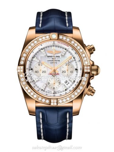 Breitling Chronomat 44 Rose Gold / Diamond / Pearl Diamond / Croco HB011059.A698.731P Breitling Chronomat 44 Rose Gold / Diamond / Pearl Diamond / Croco HB011059.A698.731P