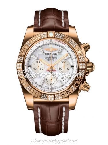Breitling Chronomat 44 Rose Gold / Diamond / Pearl Diamond / Croco HB0110AE.A698.739P Breitling Chronomat 44 Rose Gold / Diamond / Pearl Diamond / Croco HB0110AE.A698.739P