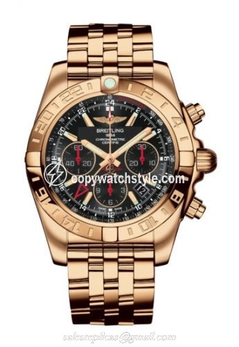 Breitling Chronomat 44 GMT Rose Gold / Black / Bracelet HB0421L3/BC18/375H Breitling Chronomat 44 GMT Rose Gold / Black / Bracelet HB0421L3/BC18/375H
