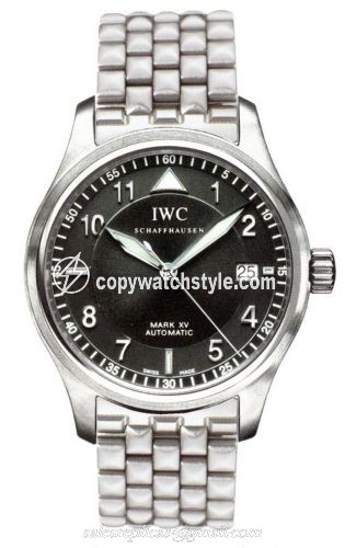 IWC Pilot's Watch Mark XV Spitfire Stainless Steel / Black / Bracelet IW3253-12