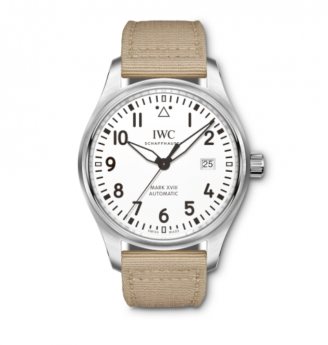 IWC Pilot's Watch Mark XVIII Silver / Canvas IW3270-17 IWC Pilot's Watch Mark XVIII Silver / Canvas IW3270-17