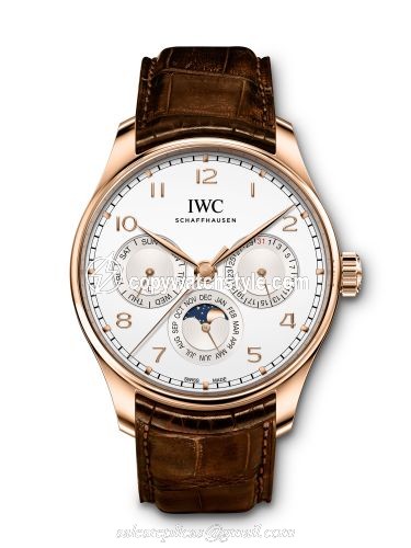 IWC Portugieser Perpetual Calendar 42 Red Gold / Silver / Alligator IW3442-02 IWC Portugieser Perpetual Calendar 42 Red Gold / Silver / Alligator IW3442-02