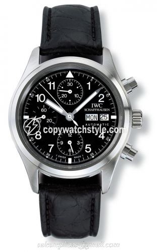 IWC Pilot's Watch Chronograph Stainless Steel / Black / German / Strap IW3706-01 IWC Pilot's Watch Chronograph Stainless Steel / Black / German / Strap IW3706-01