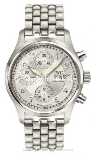 IWC Pilot's Watch Spitfire Chronograph Stainless Steel / Silver / Italian / Bracelet IW3706-27 IWC Pilot's Watch Spitfire Chronograph Stainless Steel / Silver / Italian / Bracelet IW3706-27