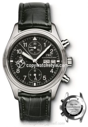 IWC Pilot's Watch Chronograph Stainless Steel / Black / Cathay Pacific IW3706-31 IWC Pilot's Watch Chronograph Stainless Steel / Black / Cathay Pacific IW3706-31