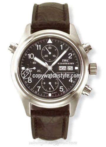 IWC Pilot's Watch Doppelchronograph Stainless Steel / Black / Italian / Strap IW3711-02 IWC Pilot's Watch Doppelchronograph Stainless Steel / Black / Italian / Strap IW3711-02