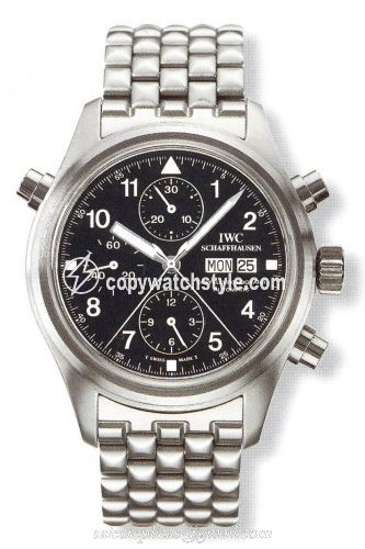 IWC Pilot's Watch Doppelchronograph Stainless Steel / Black / Italian / Bracelet IW3711-18 IWC Pilot's Watch Doppelchronograph Stainless Steel / Black / Italian / Bracelet IW3711-18