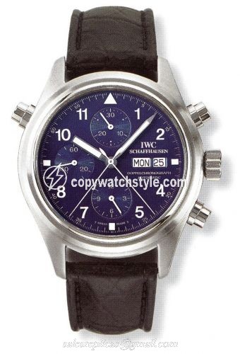 IWC Pilot's Watch Doppelchronograph Platinum / Blue / English / Strap IW3711-27 IWC Pilot's Watch Doppelchronograph Platinum / Blue / English / Strap IW3711-27