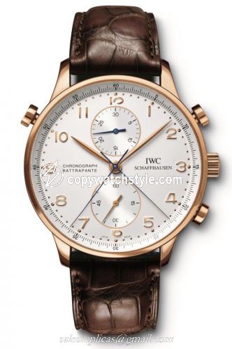 IWC Portugieser Chrono-Rattrapante Rose Gold / Silver IW3712-03 IWC Portugieser Chrono-Rattrapante Rose Gold / Silver IW3712-03