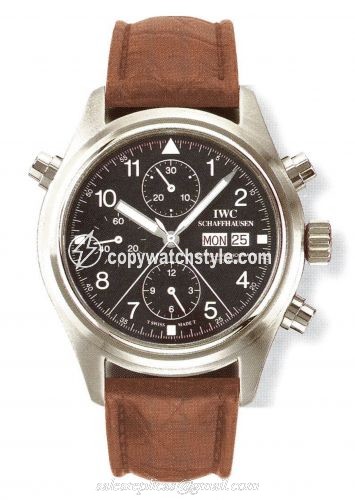 IWC Pilot's Watch Doppelchronograph Stainless Steel / Black / Italian / Strap IW3713-06 IWC Pilot's Watch Doppelchronograph Stainless Steel / Black / Italian / Strap IW3713-06