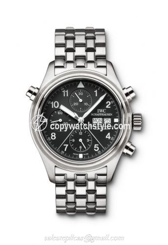 IWC Pilot's Watch Doppelchronograph Stainless Steel / Black / English / Bracelet IW3713-19 IWC Pilot's Watch Doppelchronograph Stainless Steel / Black / English / Bracelet IW3713-19