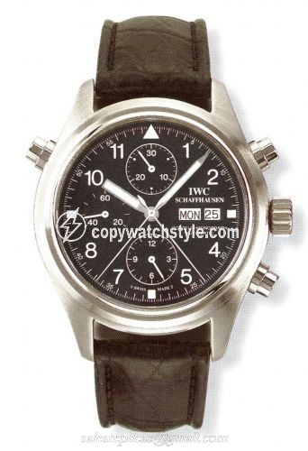 IWC Pilot's Watch Doppelchronograph Stainless Steel / Black / Spanish / Strap IW3713-25 IWC Pilot's Watch Doppelchronograph Stainless Steel / Black / Spanish / Strap IW3713-25