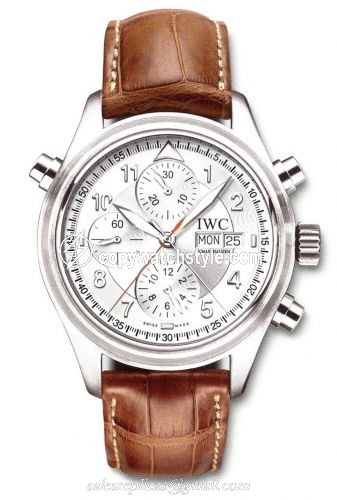IWC Pilot's Watch Spitfire Double Chronograph Stainless Steel / Silver / English / Strap IW3713-43 IWC Pilot's Watch Spitfire Double Chronograph Stainless Steel / Silver / English / Strap IW3713-43