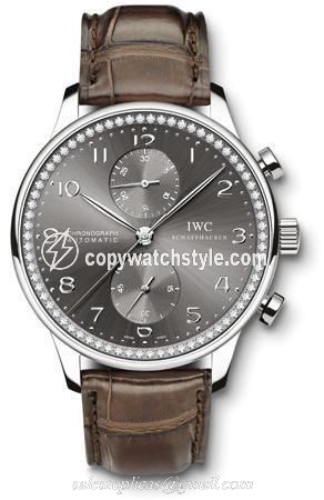 IWC Portuguese Chrono-Automatic White Gold / Ardoise / Diamond IW3714-40