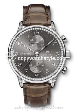 IWC Portuguese Chrono-Automatic White Gold / Ardoise / Diamond IW3714-41