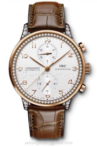 IWC Portugieser Chrono-Automatic Red Gold / Silver / Diamond IW3714-86 IWC Portugieser Chrono-Automatic Red Gold / Silver / Diamond IW3714-86