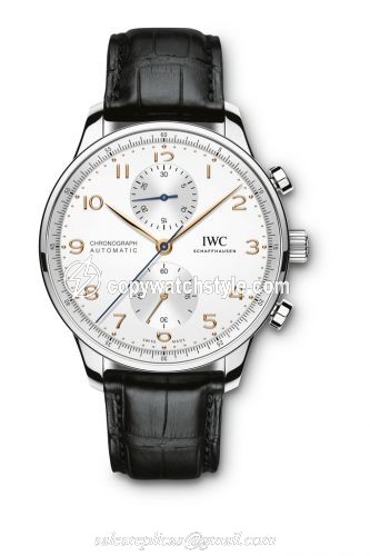 IWC Portugieser Chronograph Stainless Steel / Silver - Rose IW3716-04 IWC Portugieser Chronograph Stainless Steel / Silver - Rose IW3716-04