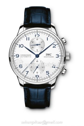 IWC Portugieser Chronograph Stainless Steel / Silver - Blue IW3716-05 IWC Portugieser Chronograph Stainless Steel / Silver - Blue IW3716-05