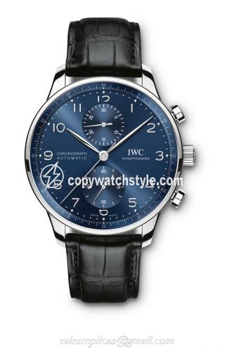 IWC Portugieser Chronograph Stainless Steel / Blue IW3716-06 IWC Portugieser Chronograph Stainless Steel / Blue IW3716-06