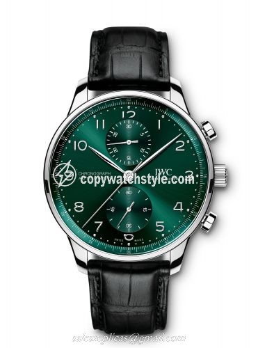 IWC Portugieser Chronograph Stainless Steel / Green IW3716-15 IWC Portugieser Chronograph Stainless Steel / Green IW3716-15