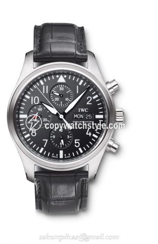 IWC Pilot's Watch Chronograph Stainless Steel / Black / Strap IW3717-01 IWC Pilot's Watch Chronograph Stainless Steel / Black / Strap IW3717-01