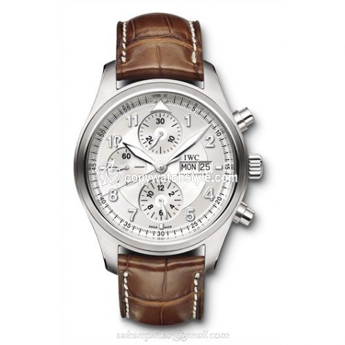 IWC Pilot's Watch Spitfire Chronograph Stainless Steel / Silver / Strap IW3717-02 IWC Pilot's Watch Spitfire Chronograph Stainless Steel / Silver / Strap IW3717-02