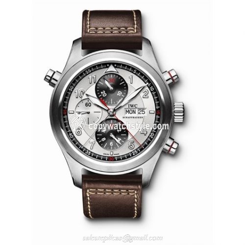 IWC Pilot's Watch Spitfire Double Chronograph Stainless Steel / Panda / Strap IW3718-02 IWC Pilot's Watch Spitfire Double Chronograph Stainless Steel / Panda / Strap IW3718-02