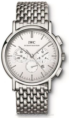 IWC Portofino Chronograph MecaQuartz Stainless Steel / Silver / Bracelet IW3724-03 IWC Portofino Chronograph MecaQuartz Stainless Steel / Silver / Bracelet IW3724-03