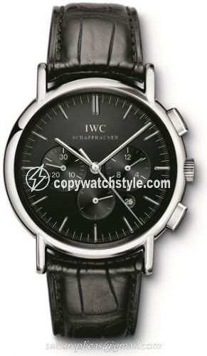 IWC Portofino Chronograph MecaQuartz Stainless Steel / Black IW3724-04 IWC Portofino Chronograph MecaQuartz Stainless Steel / Black IW3724-04
