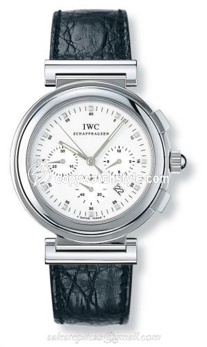 IWC Da Vinci SL Chronograph MecaQuartz Stainless Steel / White / Croco IW3728-07