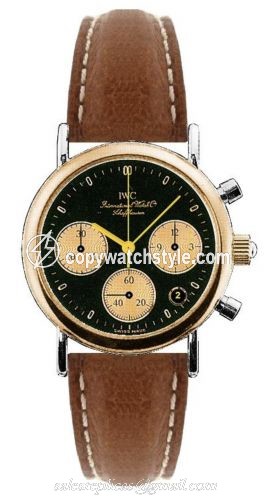 IWC Portofino Lady Chronograph MecaQuartz Stainless Steel / Rose Gold / Black / Calf IW3730-03 IWC Portofino Lady Chronograph MecaQuartz Stainless Steel / Rose Gold / Black / Calf IW3730-03