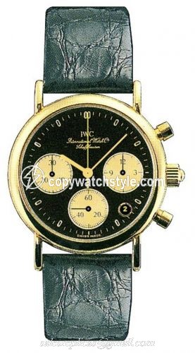 IWC Portofino Lady Chronograph MecaQuartz Yellow Gold / Black / Alligator IW3730-07 IWC Portofino Lady Chronograph MecaQuartz Yellow Gold / Black / Alligator IW3730-07