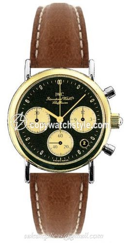 IWC Portofino Lady Chronograph MecaQuartz Stainless Steel / Yellow Gold / Black / Calf IW3730-09 IWC Portofino Lady Chronograph MecaQuartz Stainless Steel / Yellow Gold / Black / Calf IW3730-09