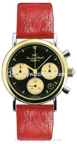 IWC Portofino Lady Chronograph MecaQuartz Stainless Steel / Yellow Gold / Black / Alligator IW3730-13 IWC Portofino Lady Chronograph MecaQuartz Stainless Steel / Yellow Gold / Black / Alligator IW3730-13