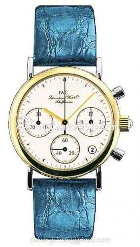 IWC Portofino Lady Chronograph MecaQuartz Stainless Steel / Yellow Gold / White / Alligator IW3730-14 IWC Portofino Lady Chronograph MecaQuartz Stainless Steel / Yellow Gold / White / Alligator IW3730-14