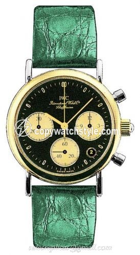 IWC Portofino Lady Chronograph MecaQuartz Stainless Steel / Yellow Gold / Black / Alligator IW3730-17 IWC Portofino Lady Chronograph MecaQuartz Stainless Steel / Yellow Gold / Black / Alligator IW3730-17
