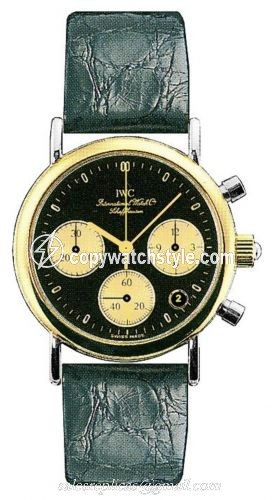 IWC Portofino Lady Chronograph MecaQuartz Stainless Steel / Yellow Gold / Black / Alligator IW3730-19 IWC Portofino Lady Chronograph MecaQuartz Stainless Steel / Yellow Gold / Black / Alligator IW3730-19