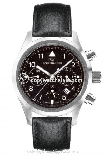 IWC Pilot's Watch Chronograph Mecaquartz Stainless Steel / Black / Strap IW3741-06 IWC Pilot's Watch Chronograph Mecaquartz Stainless Steel / Black / Strap IW3741-06