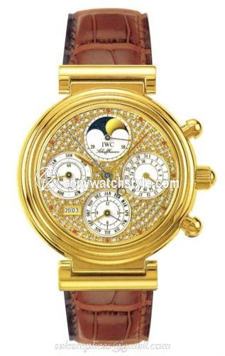IWC Da Vinci Perpetual Yellow Gold / Paved / German IW3750-15 IWC Da Vinci Perpetual Yellow Gold / Paved / German IW3750-15