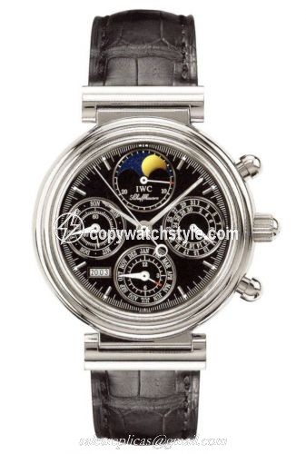 IWC Da Vinci Perpetual Stainless Steel / Black / Italian IW3750-29